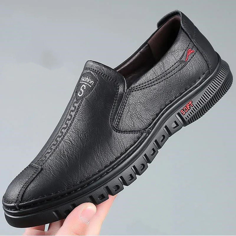 Men's Casual Leather Slip-On Loafers