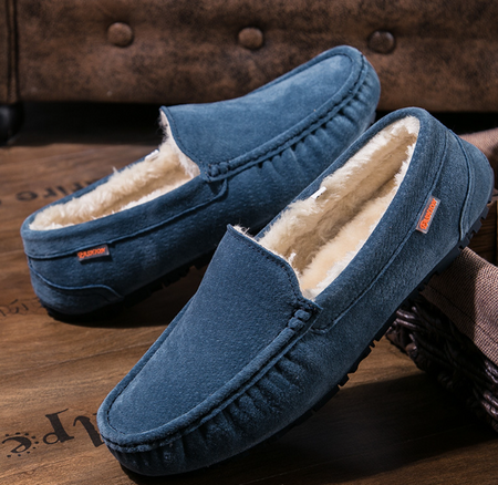 Men's Insulated Indoor Loafers with Non-Slip Sole