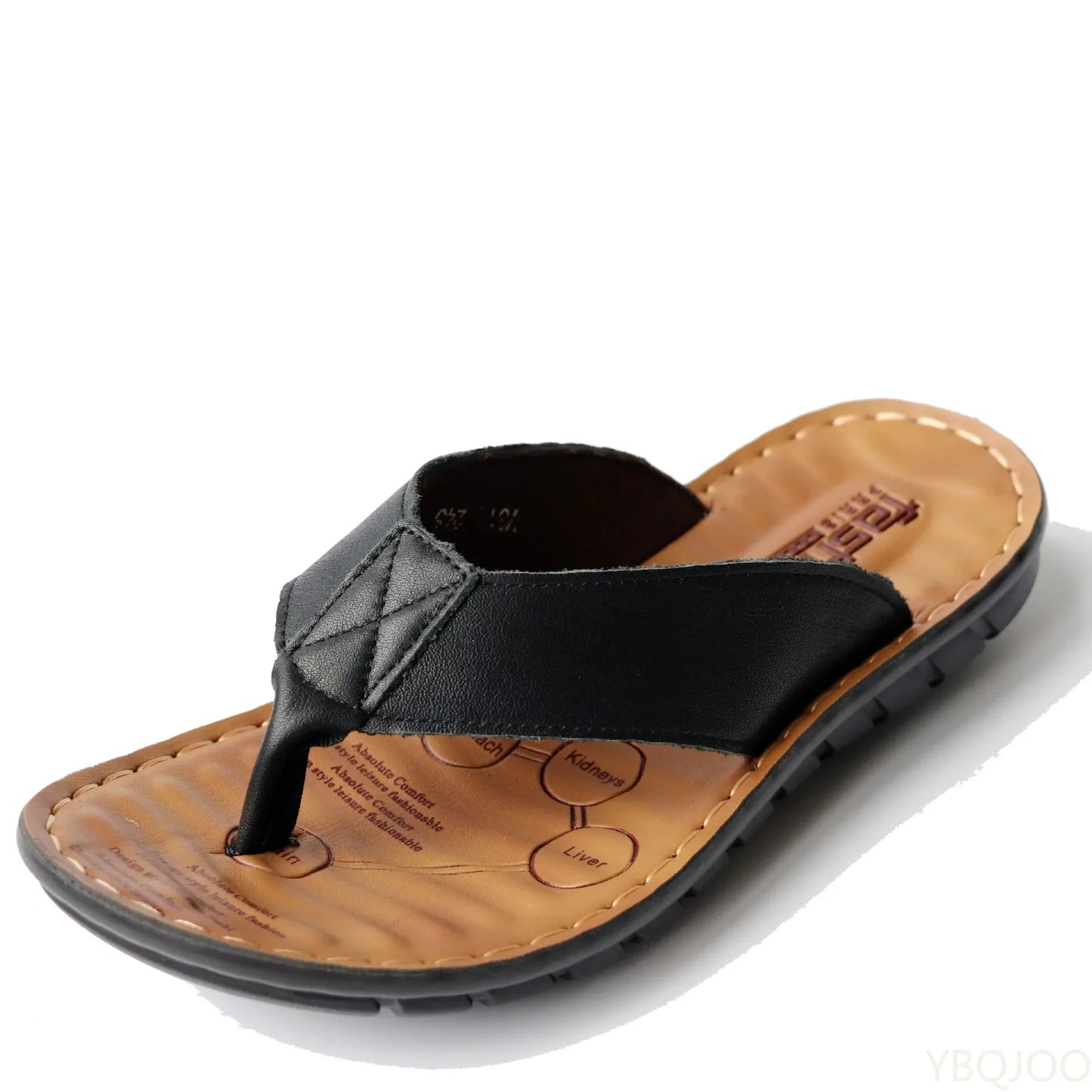 Men's Leather Summer Slides, Non-Slip
