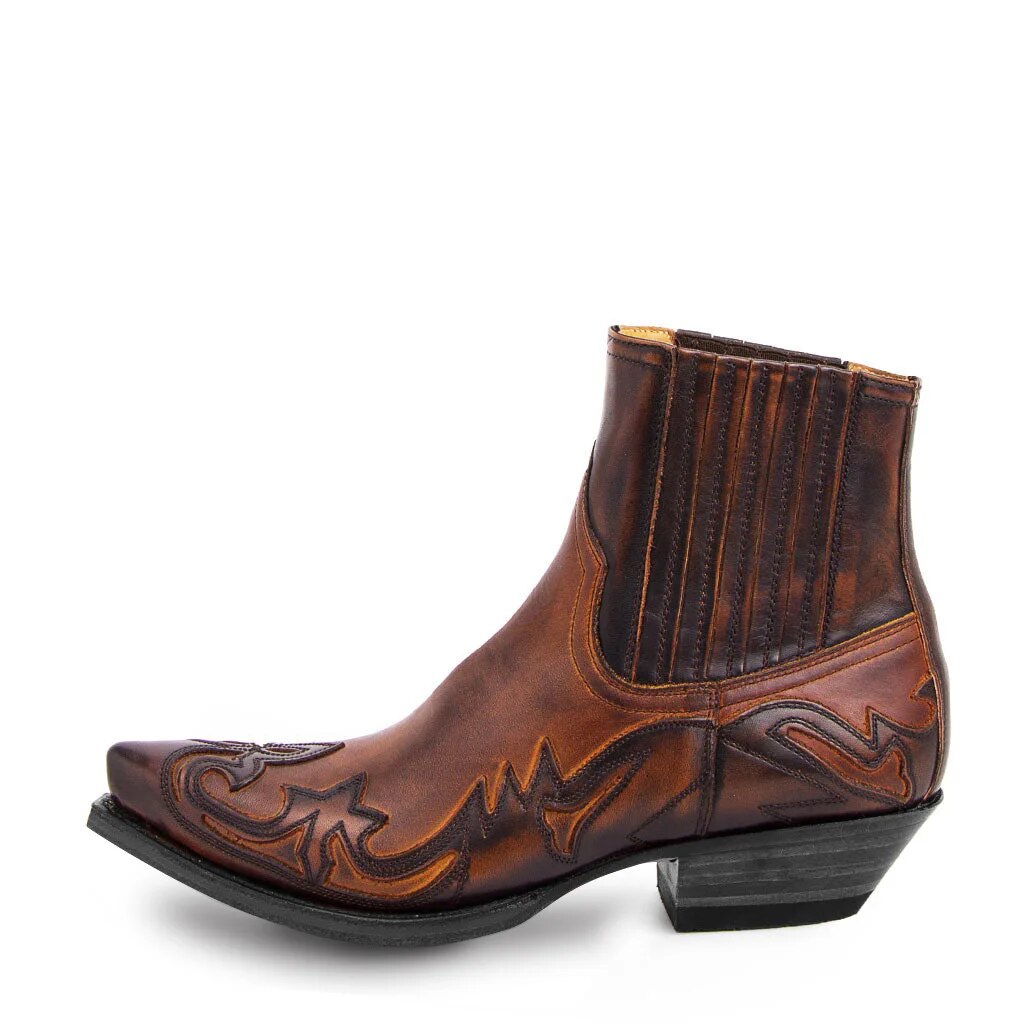 Men's Western-Style Cowboy Boots with Embroidery