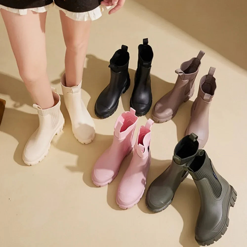 Waterproof Women's Chelsea Boots with Non-Slip Sole