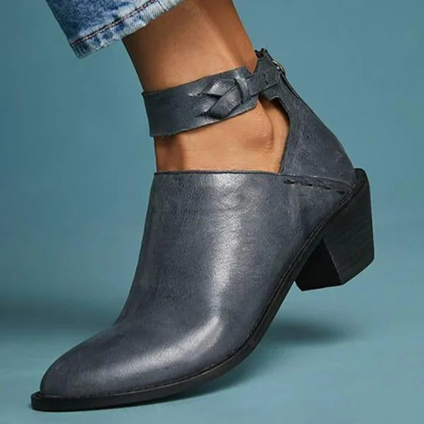 Women's Heeled Ankle Boots with Zip
