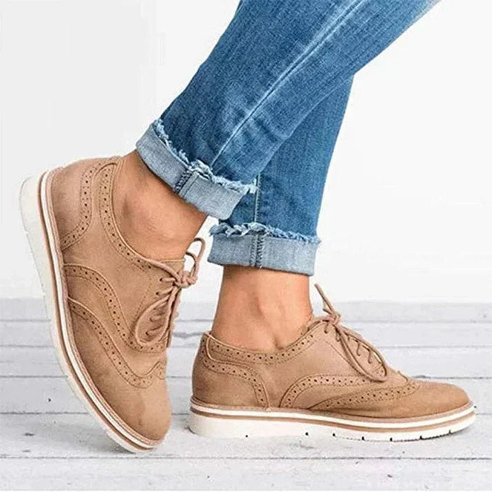 Women's Lace-Up Shoes with Decorative Cutouts