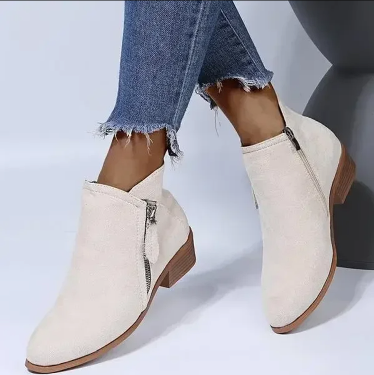 Women's Leather Ankle Boots with Orthopedic Support