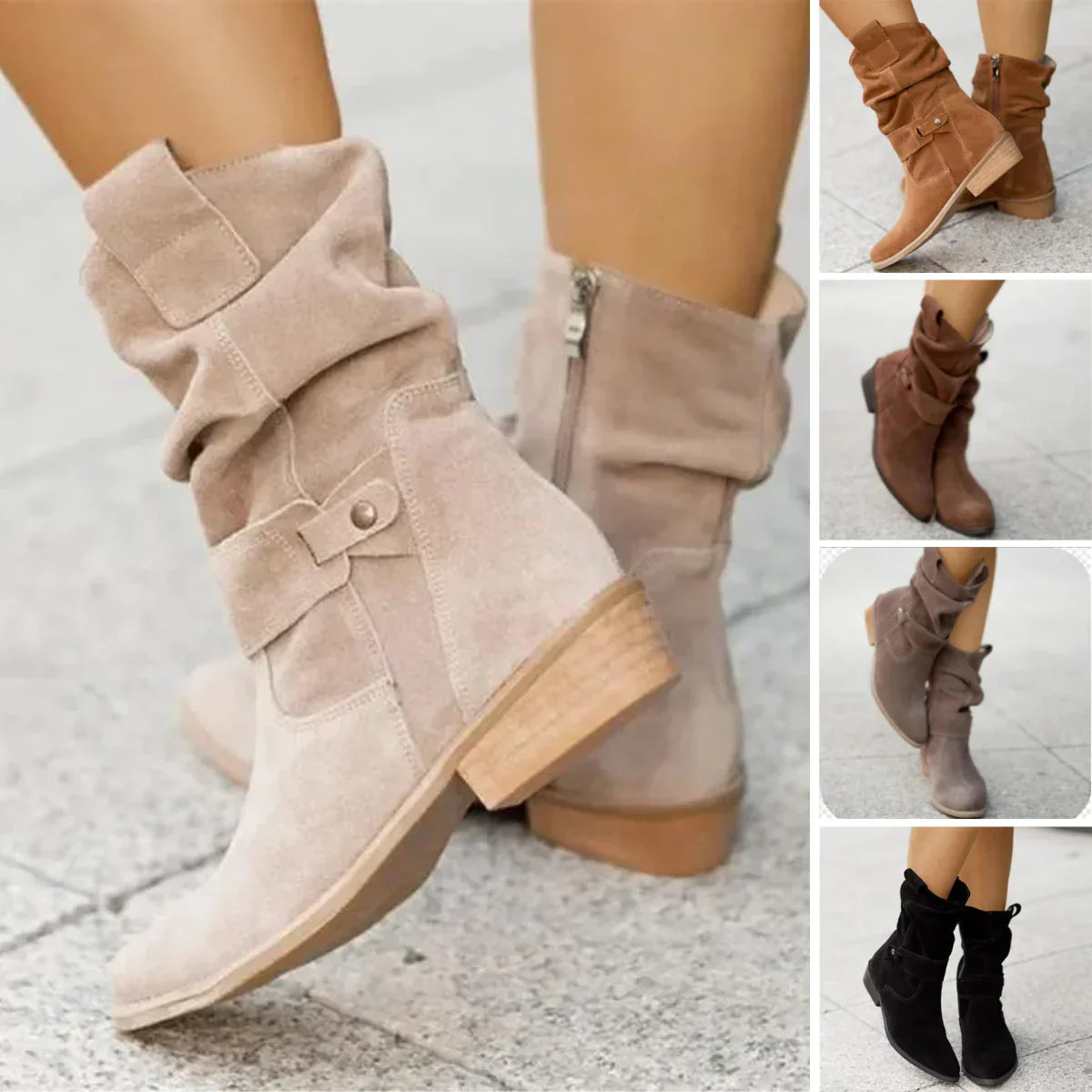 Women's Low Ankle Boots in Winter Style