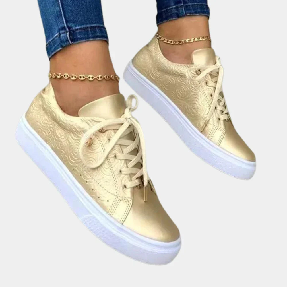 Women's Vegan Leather Sneakers with Cushioning