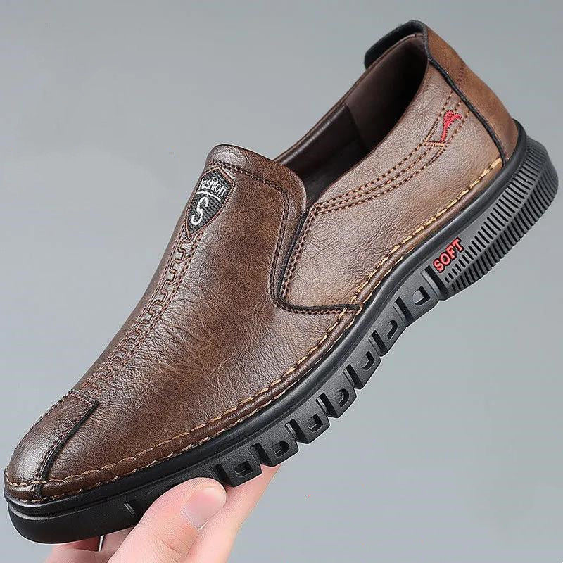 Men's Casual Leather Slip-On Loafers