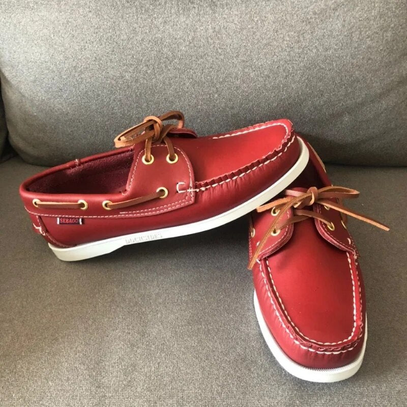 Men's Handcrafted Leather Boat Shoes