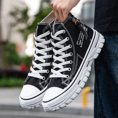 Men's High-Top Sneakers with Vulcanized Sole