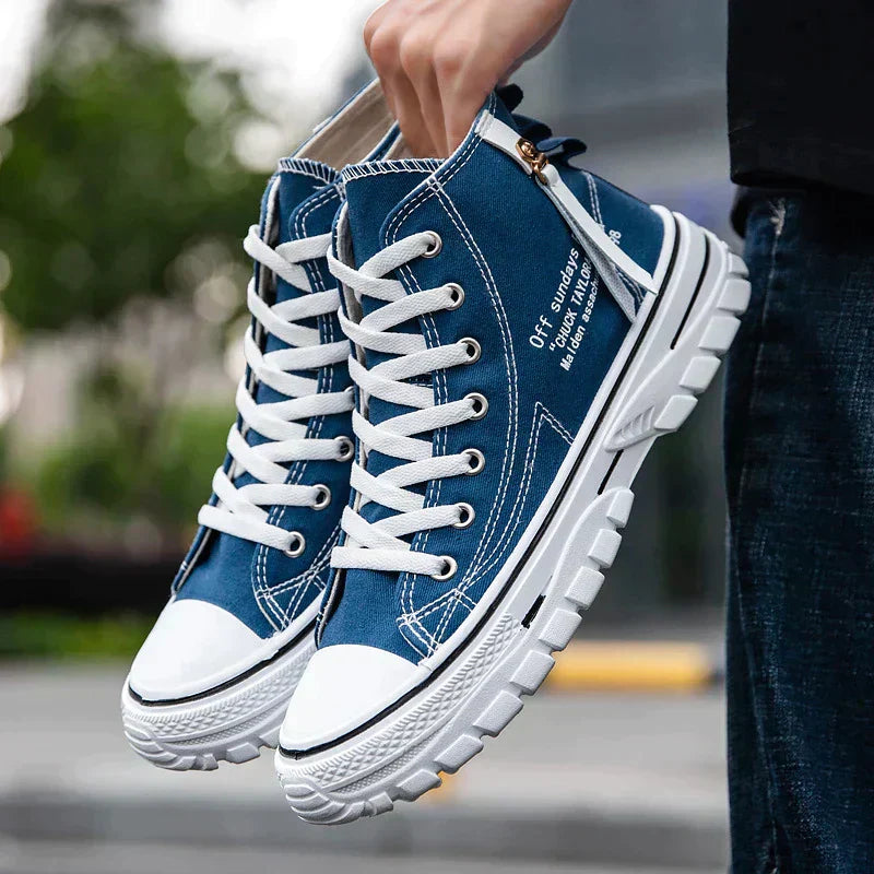 Men's High-Top Sneakers with Vulcanized Sole