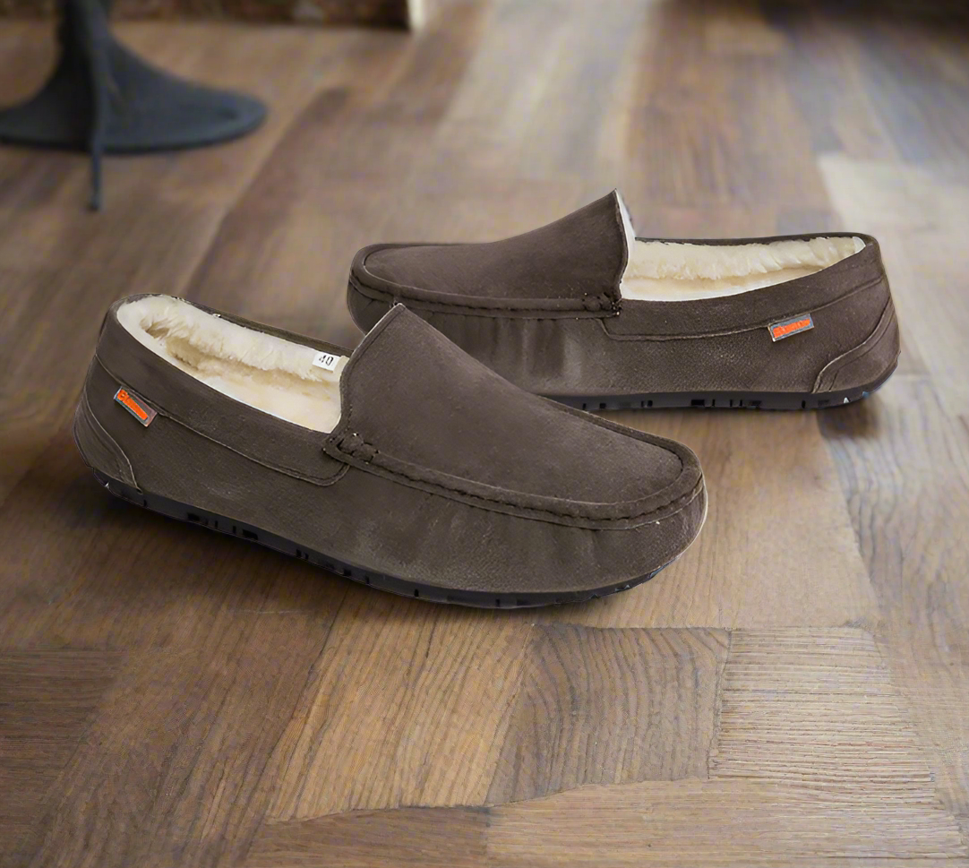Men's Insulated Indoor Loafers with Non-Slip Sole
