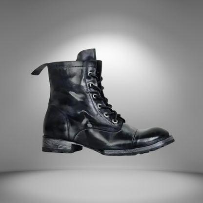 Men's Leather Ankle Boots in Vintage Western Style