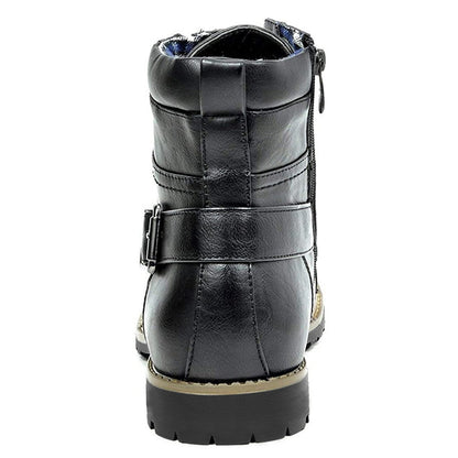 Men's Leather Biker Ankle Boots, Durable
