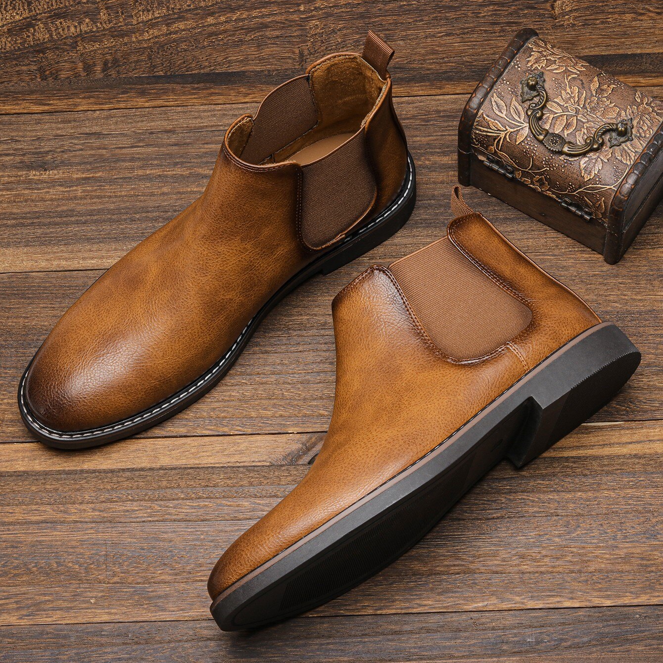 Men's Leather Chelsea Boots, Smooth