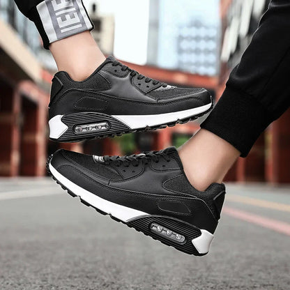 Men's Leather Chunky-Sole Sneakers