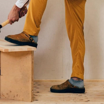 Men's Leather Clogs with Ergonomic Footbed