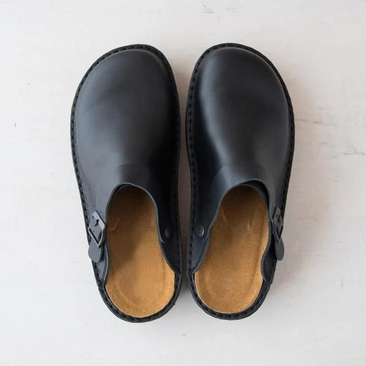 Men's Leather Clogs with Ergonomic Footbed