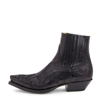 Men's Leather Cowboy Boots with Authentic Details