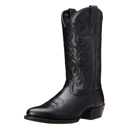 Men's Leather Cowboy Boots with Pointed Toe