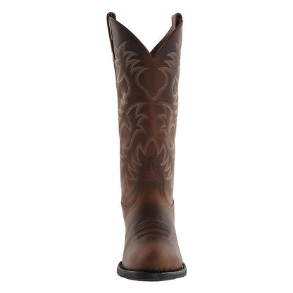 Men's Leather Cowboy Boots with Pointed Toe