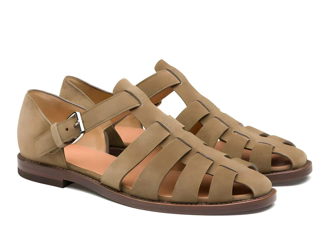 Men's Leather Gladiator Sandals, Non-Slip