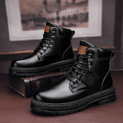 Men's Leather Lace-Up Ankle Boots, Non-Slip