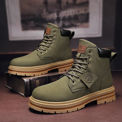Men's Leather Lace-Up Ankle Boots, Non-Slip