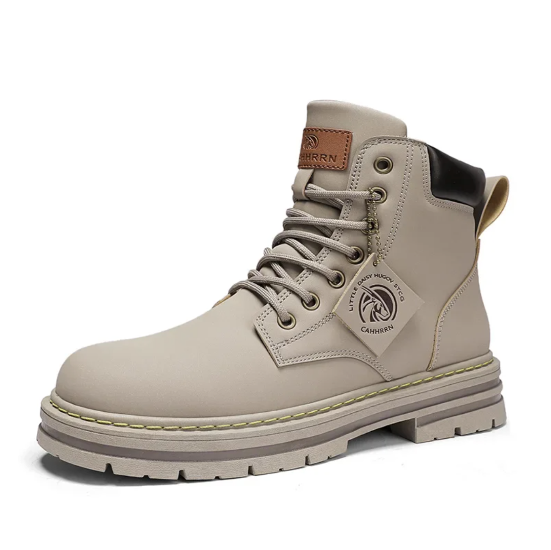 Men's Leather Lace-Up Ankle Boots, Non-Slip