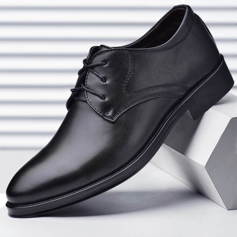 Men's Leather Lace-Up Shoes, Elegant