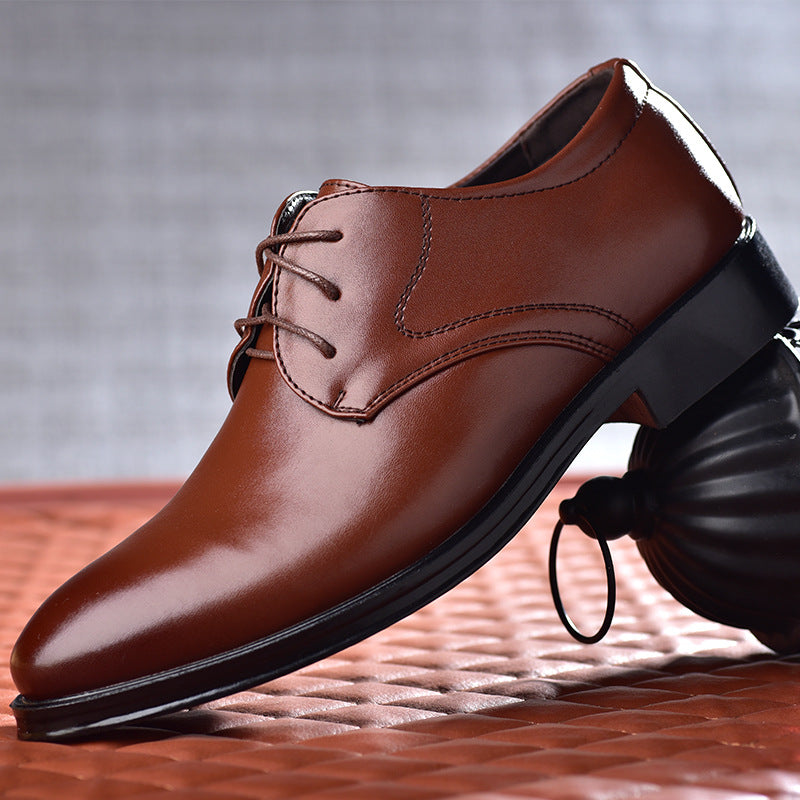 Men's Leather Lace-Up Shoes, Elegant