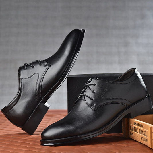 Men's Leather Lace-Up Shoes, Elegant