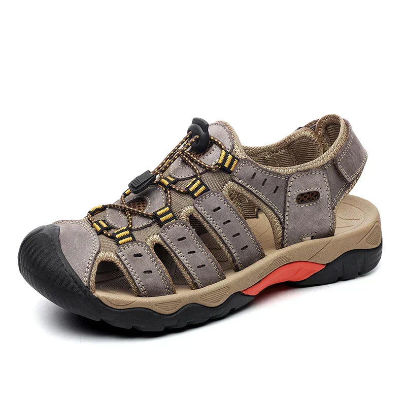 Men's Leather Outdoor Sandals, Breathable