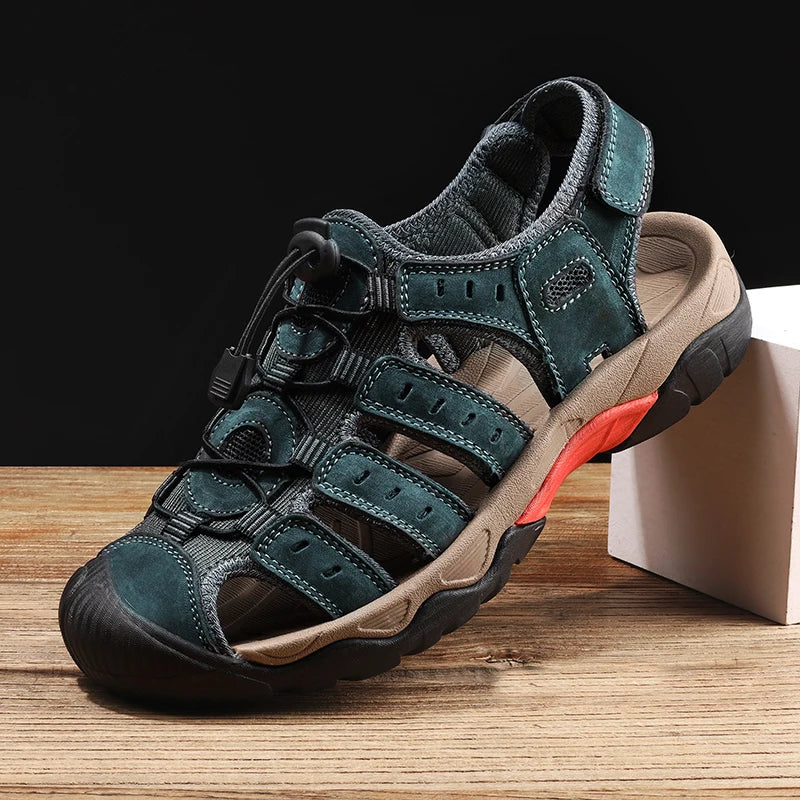 Men's Leather Outdoor Sandals, Breathable