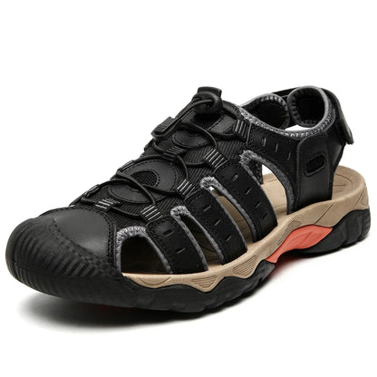 Men's Leather Outdoor Sandals, Breathable