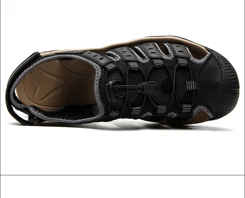 Men's Leather Outdoor Sandals, Breathable