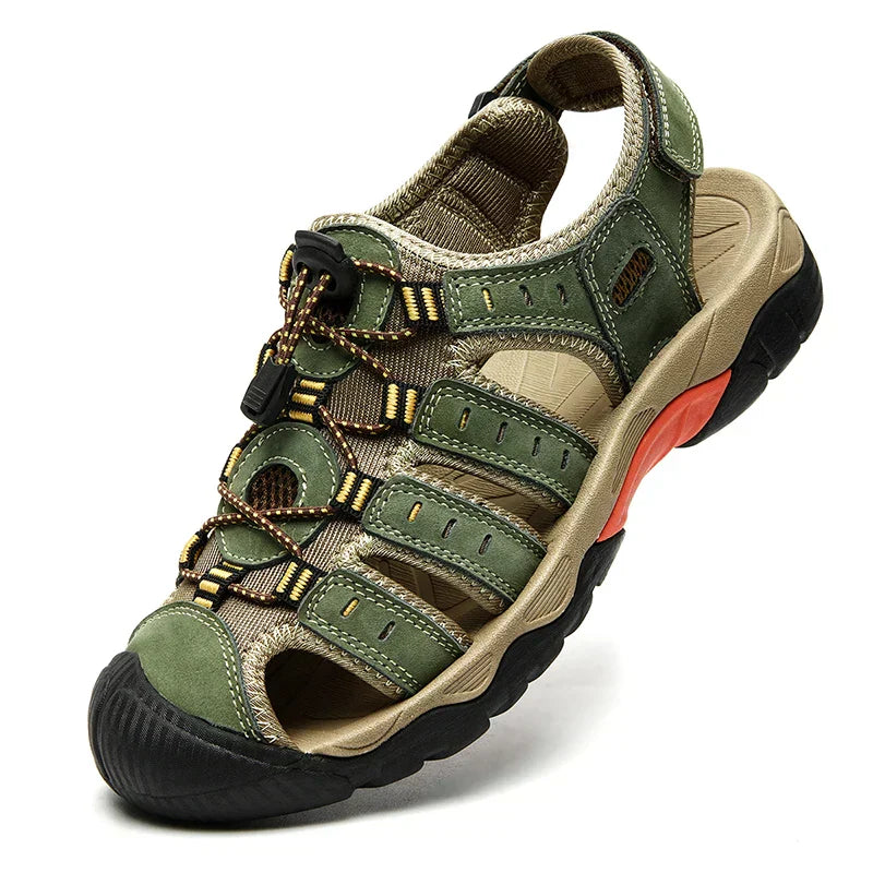 Men's Leather Outdoor Sandals, Breathable