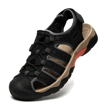 Men's Leather Outdoor Sandals, Breathable