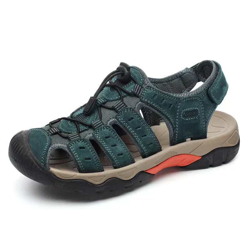 Men's Leather Outdoor Sandals, Breathable