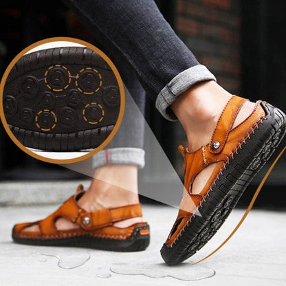 Men's Leather Sandals in Roman Style