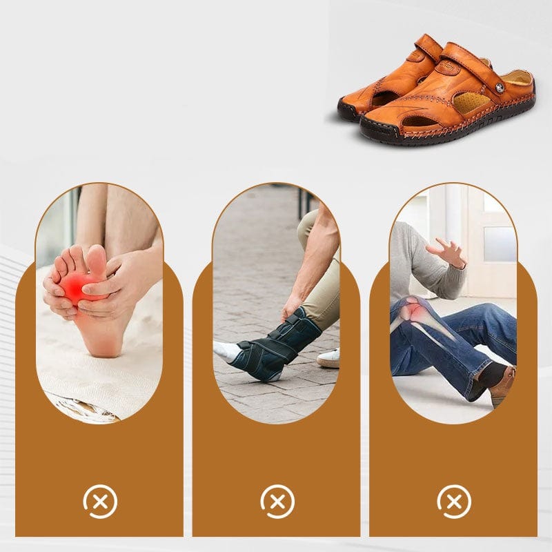 Men's Leather Sandals in Roman Style