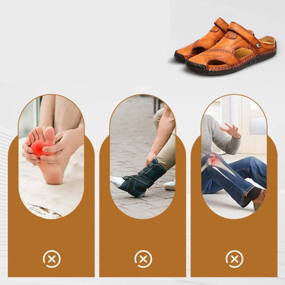 Men's Leather Sandals in Roman Style