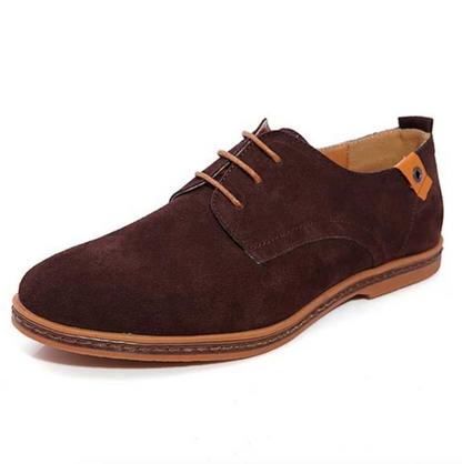 Men's Leather Shoes with Decorative Stitching