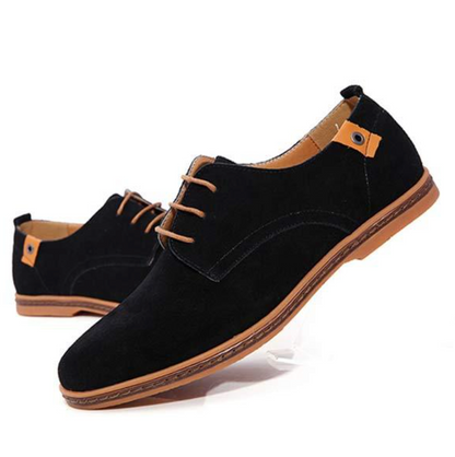 Men's Leather Shoes with Decorative Stitching