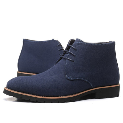 Men's Leather Slip-On Ankle Boots, Elegant