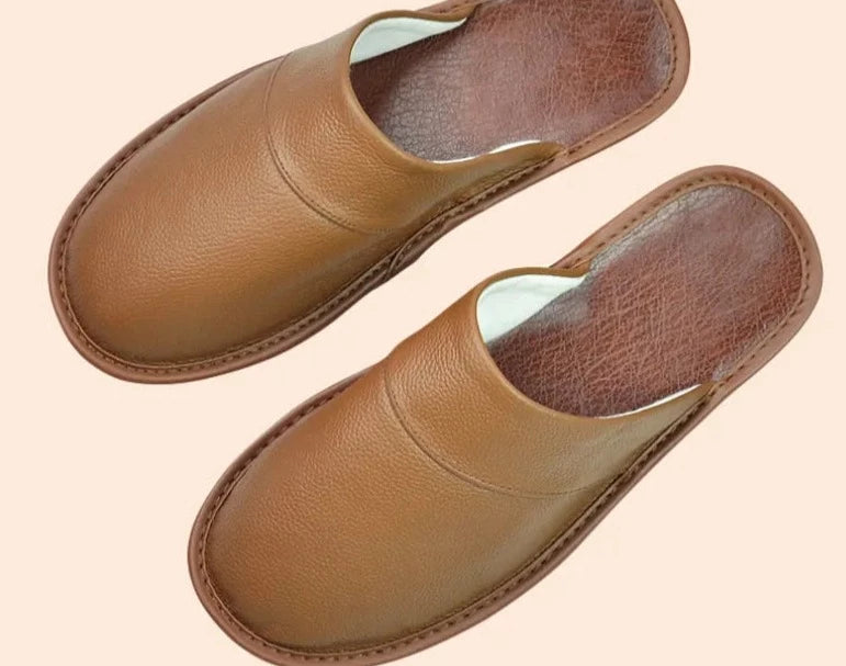 Men's Leather Slippers, Durable and Elegant