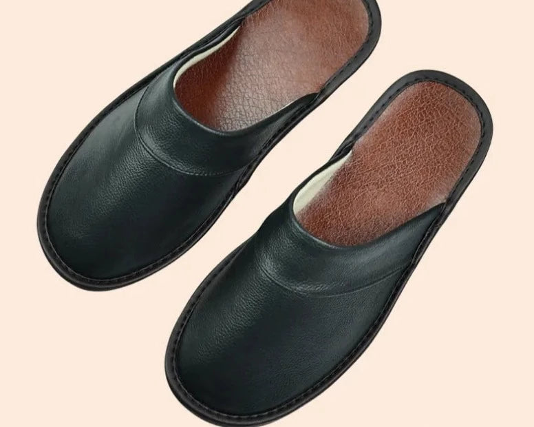 Men's Leather Slippers, Durable and Elegant