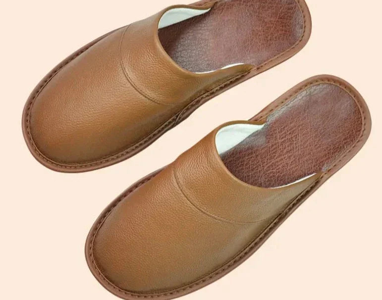 Men's Leather Slippers for Cool Evenings