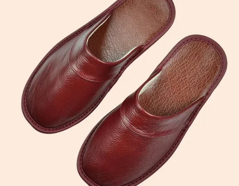 Men's Leather Slippers for Cool Evenings