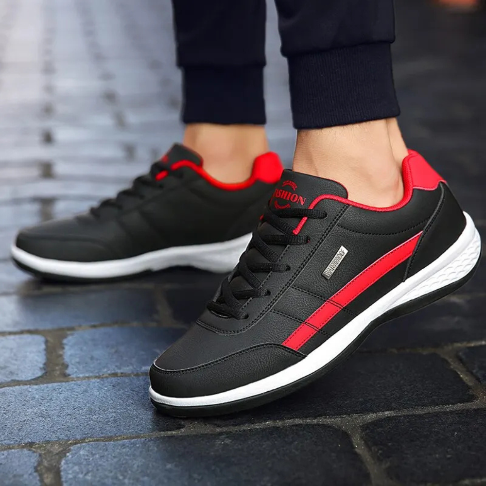Men's Leather Sneakers with Orthopedic Support