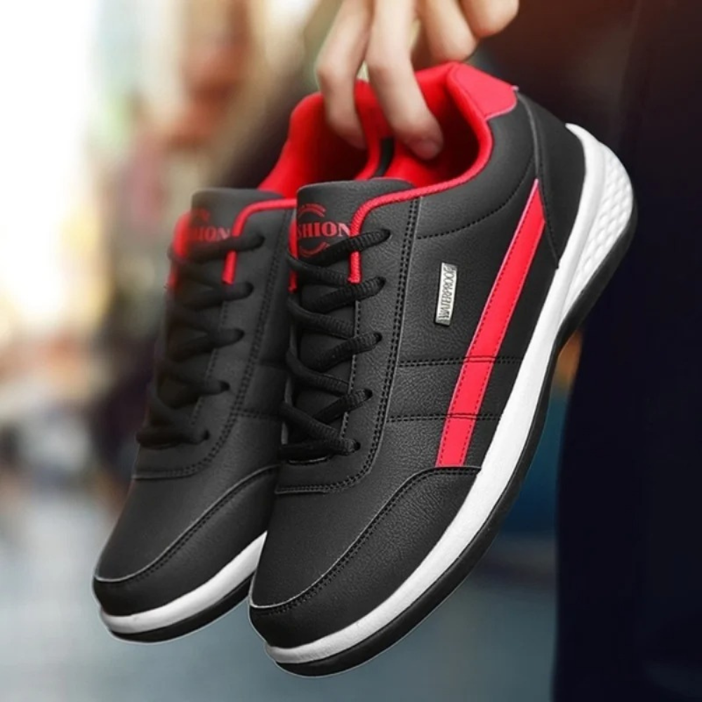 Men's Leather Sneakers with Orthopedic Support